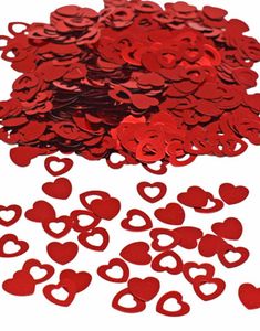 Rød Bordkonfetti med Store og Små Hjerter