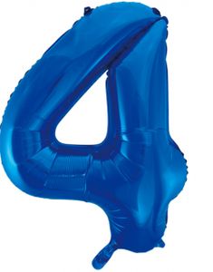 Tallet 4 - Royal Blå JUMBO Folieballon 86 cm