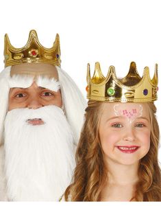 Guldfarvet Dronning / Prinsesse Krone til Børn