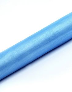 LYSEBLÅ Gennemsigtig Organzaløber 36 cm x 9 meter