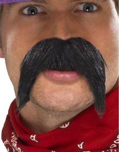 STORT Bandit Overskæg - Sort Overskæg