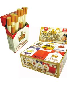 1 pk med 10 stk Tyggegummicigaretter i Assorteret Motiv 