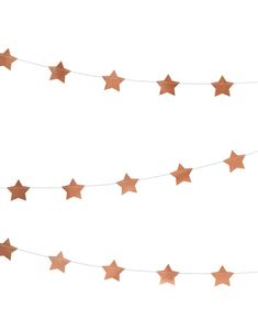 Rosé Gullfarget Banner med Stjerner 360 cm