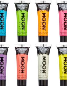 VÆLG BLANDT 8 FARVER - Glow in the Dark Ansigts- og Kropsmaling 12 ml