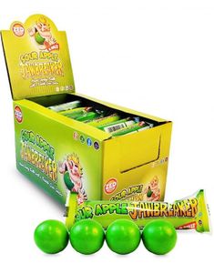 40 stk 4-pk Zed Jawbreaker med Smak av Surt Eple og Kjerne av Tyggegummi 1320 g - Hel Eske