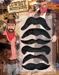 6 stk Cowboy Overskæg