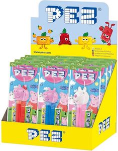 12 Stk Peppa Gris Pez-Holdere med 2 Stk Pez Pakker - Hel Kasse