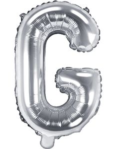 Bogstavet G - Sølvfarvet 35 cm Folieballon