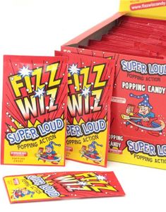 50 stk Fizz Wiz Popping Candy med jordbærsmag 245 gram