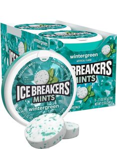 8 stk Ice Breakers Wintergreen - Sukkerfrie Sukkertøy med Mintsmak - Hel Eske 336 gram (USA Import)