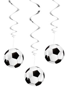 3 stk Hængende Dekorationer 85 cm - Fodboldparty