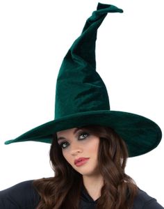 Heksehatt i Smaragdgrønn Velur