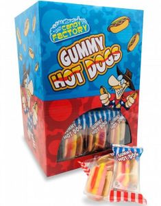 100 stk Vingummi MINI Hot Dog - Hel Eske