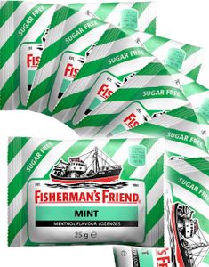 24 stk Sukkerfri Fisherman's Friend med Smak av Spearmint 25 g Hel Eske