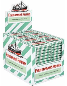 72 stk Sukkerfri Fisherman's Friend med Smag af Mint - Hel Æske 1,8 kg