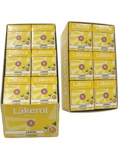 48 stk Läkerol Lemon Sugarfree / Sukkerfrie Pastiller med Citronsmag - Hel Æske 1200 gram