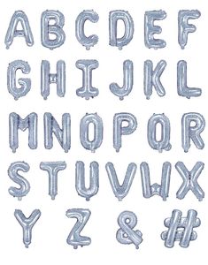 Sølvfarget Holografisk Bokstavballonger A-Z - 35 cm