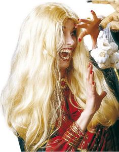 Lang Blond Hekseparyk med Bølget Hår