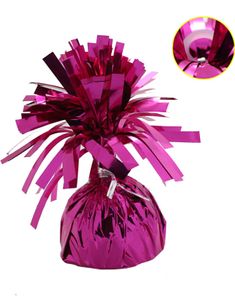 Ballonvægt i Folie med Fastsæting  - Pink