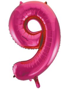 Tallet 9 - Rosa JUMBO Folieballon 86 cm