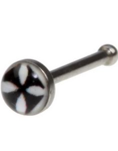 Højre Næsepiercing med Sort Ridderkors