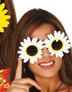 Tusenfrydformede Kostymebriller i Hvit