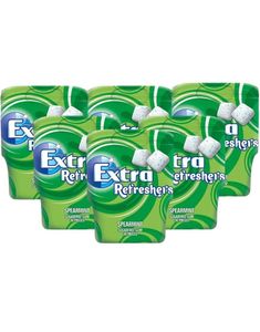 6 stk Extra Refreshers Spearmint Tyggegummi  67g - Hel Eske