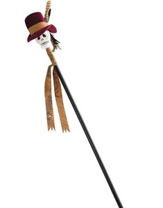 Voodoo Witch Doctor Cane - Stok med Kranie 112 cm