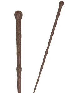 Bronsefarget Tynn Tryllestav med Utskjæringer 34 cm