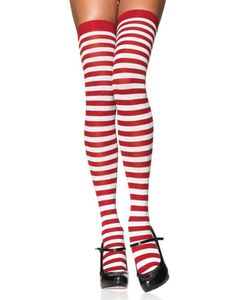 Stribede Hvide og Røde Strømper