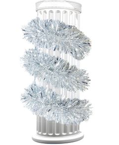 Fyldig Sølvfarvet Glitter-Guirlander til Juletræ og Rækværk 180x10 cm