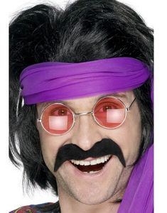 Retro Overskæg - Sort Overskæg