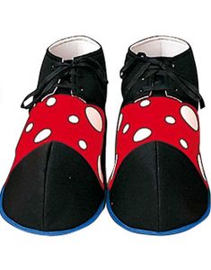 Skoovertræk til Klovnekostume - Sort/Rød