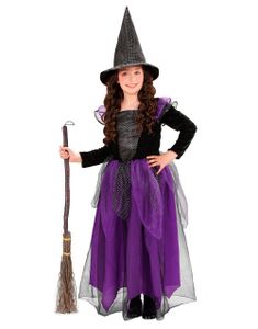 Glitrende Lilla Heksekostyme til Barn med Hatt