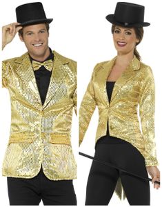 Parkostume - Guldfarvet Glitrende Kostumejakke