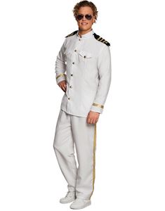 Hvidt Kaptajnskostume til Mænd
