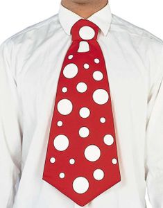 Rødt Maxi Slips med Hvide Prikker