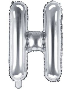 Bogstavet H - Sølvfarvet 35 cm Folieballon