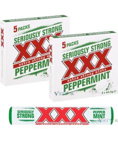 5-Pack Seriously Strong Peppermint - Sukkerkonfekt/Pastiller med Stærk Pebermyntesmag 202,5 gram