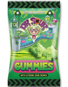 Dr. Sour Gummies Watermelon - Sure Vingummibiter med Vannmelonsmak 200 gram
