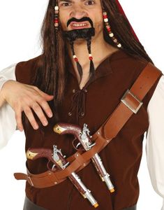 2 stk Piratpistoler og Bandolærbelte