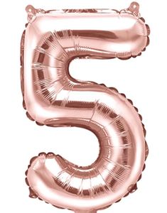 Tallet 5 - Rosenguldfarvet JUMBO Folieballon 86 cm