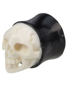 Carved Horn Skull - Organisk Piercing Plug