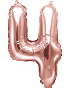 Tallet 4 - Rosenguldfarvet 35 cm Folieballon