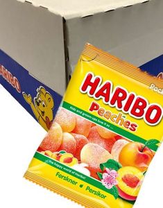 24 Poser Haribo Fersken / Sukret Vingummi - Hel Æske