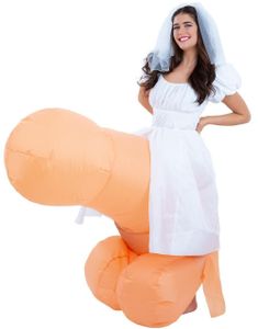 Oppblåsbar Penis - Peniskostyme med Skjørt og Brudeslør