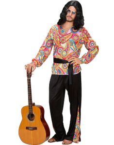 Hippie Kostume til Mand med Skjorte, Trompetbukser og Bælte