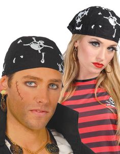 Pirat Bandana med Kranier og Pasform til Hoved