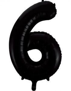 Tallet 6 - Sort JUMBO Folieballon 86 cm