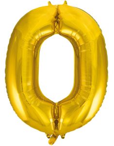 Tallet 0 - Guldfarvet JUMBO Folieballon 86 cm